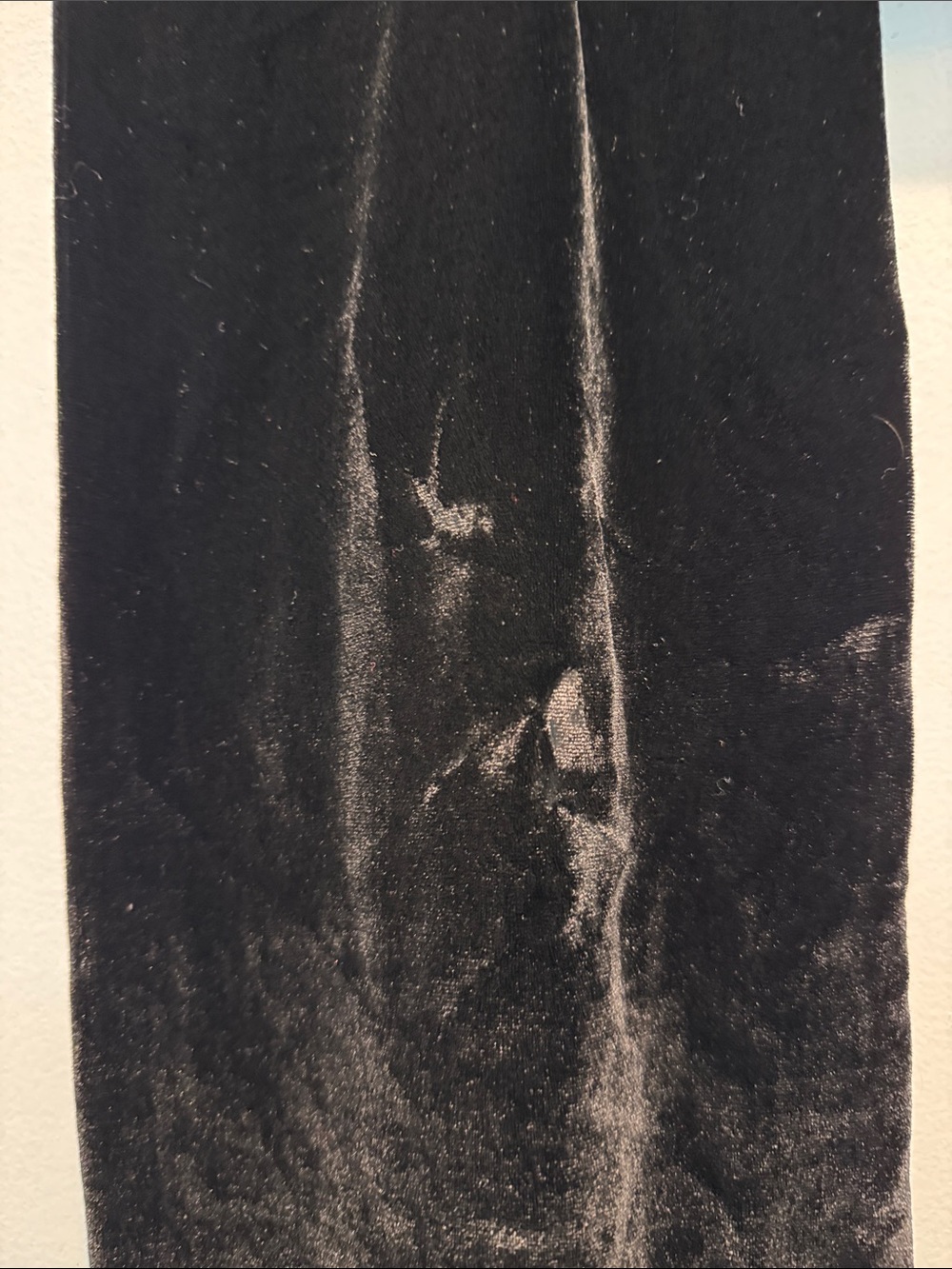 Ann Taylor Black Velvet Long Wrap Scarf - Picture 2 of 3